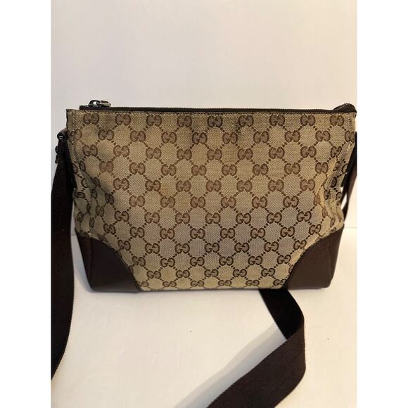 Gucci GG Monogram Canvas Leather Shoulder Bag Made in Italy Authentic Pre-Owned - Picture 2 of 14
